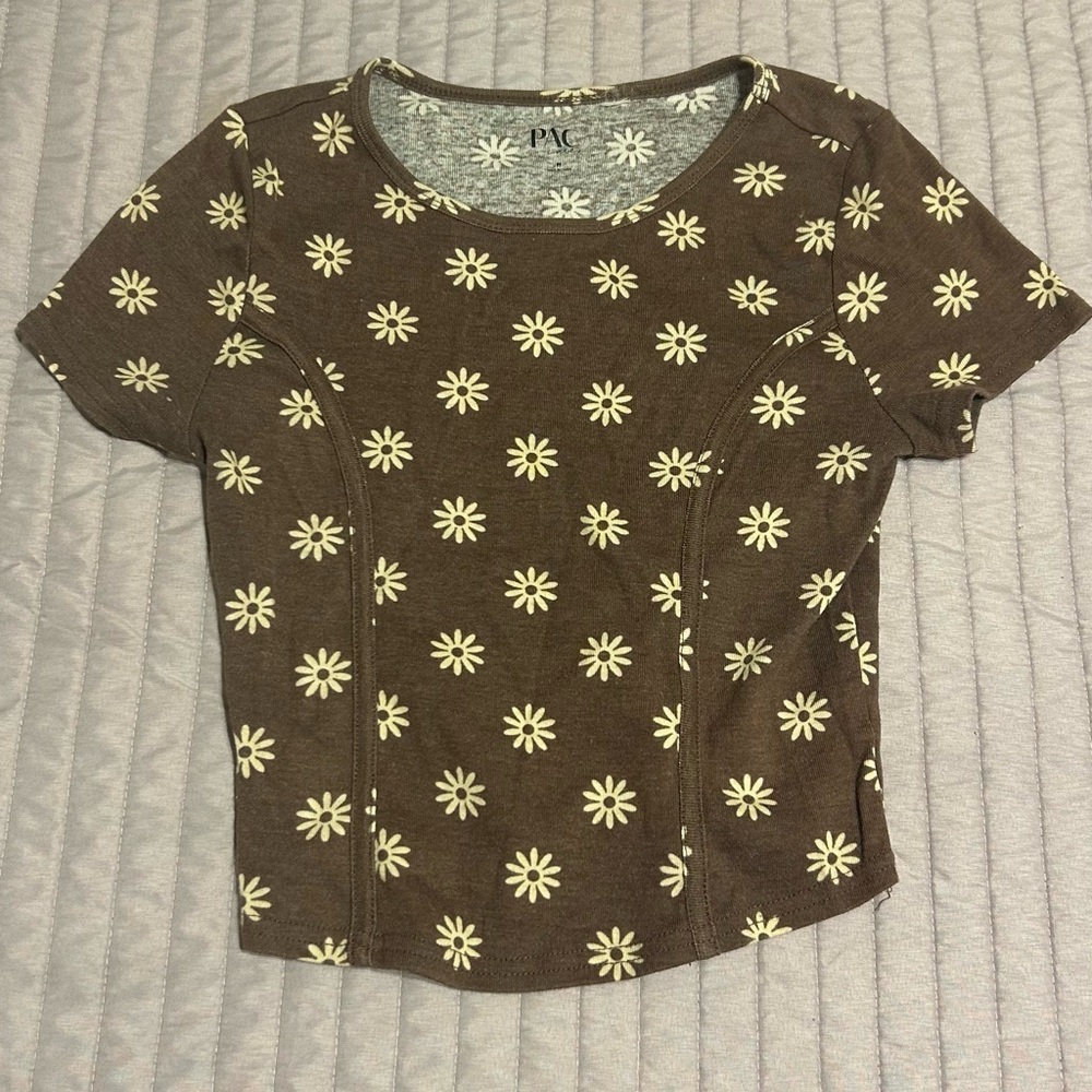 Women's Brown Floral Top